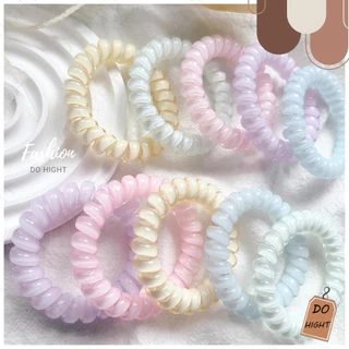 พร้อมส่ง⚡ มีเก็บเงินปลายทาง💸 ยางรัดผมแบบเกลียว สไตล์เกาหลีมี 5 สีให้เลือก (ราคาต่อ 1 เส้น) : Do hight