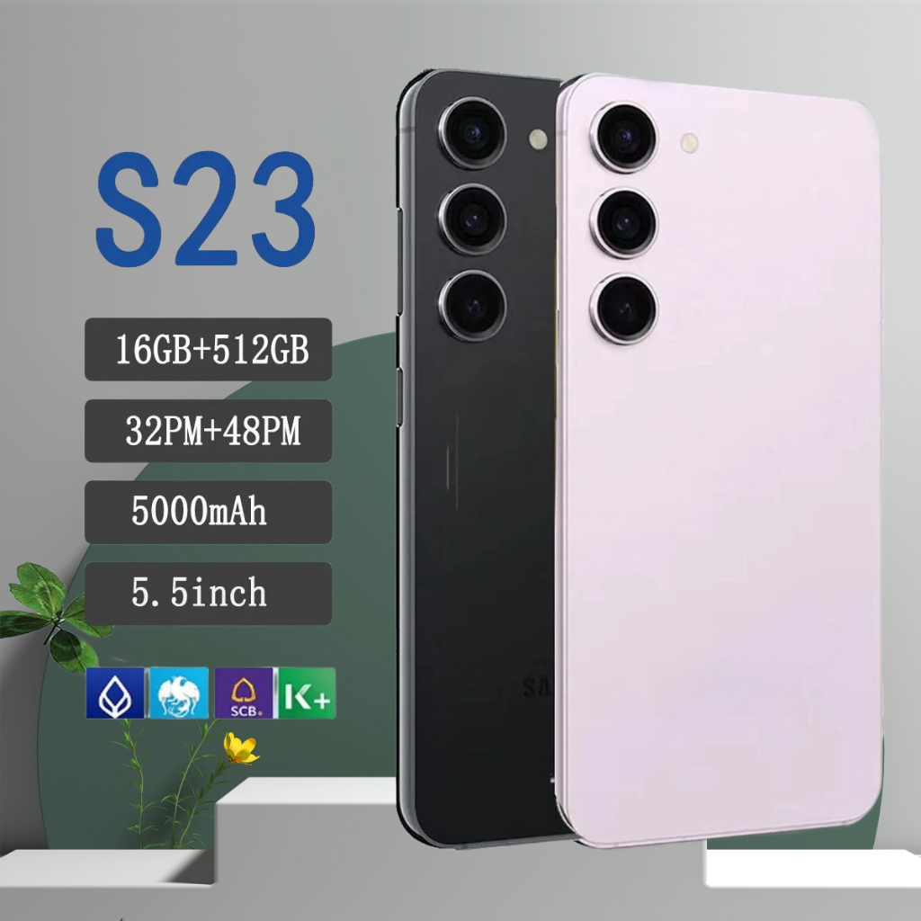 (ใหม่) S23 12GB+512GB หน้าจอ 5G HD รองรับหลายภาษา แบตเตอรี่ 5000mAh ดูหนัง ฟังเพลง โทรศัพท์ Android