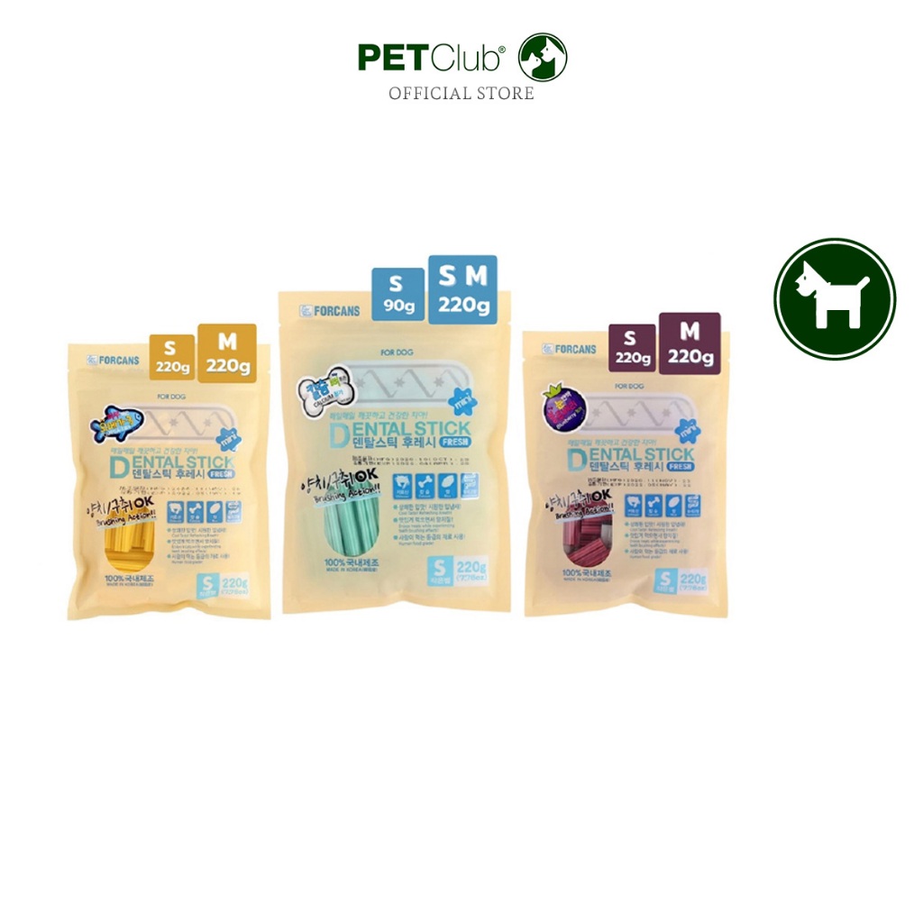[PETClub] FORCANS DENTAL STICK ขนมขัดฟัน จากประเทศเกาหลี มี 3 รส [220g]