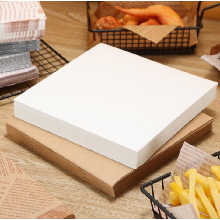 กระดาษไขรองอาหาร (Greaseproof paper) เคลือบกันน้ำ-น้ำมัน (แพ็ค 490-500 ชิ้น)