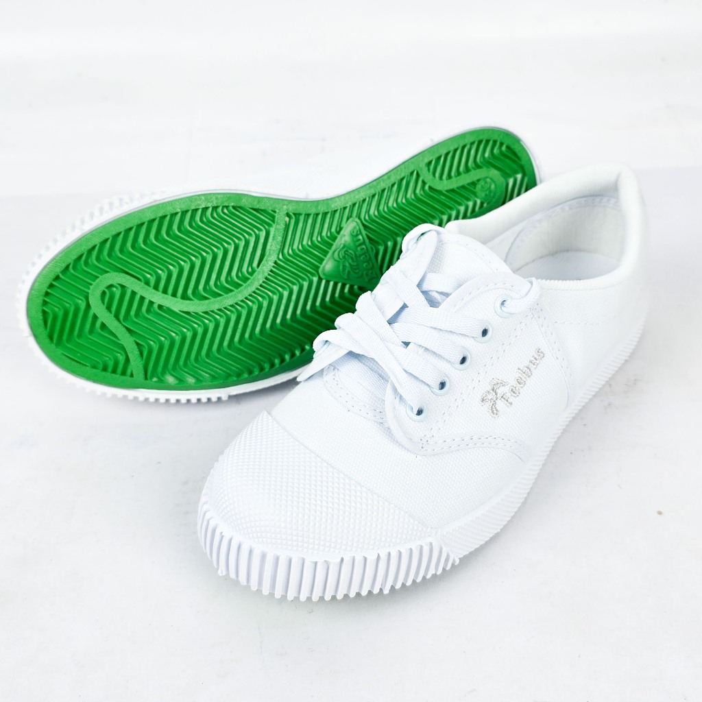 รองเท้าฟีบัส Feebus พื้นเขียว [ฟรีถุงเท้าข้อสั้น] เสริมขอบกันเสียดสีข้อเท้า รุ่น FB6219 ราคาคุ้ม