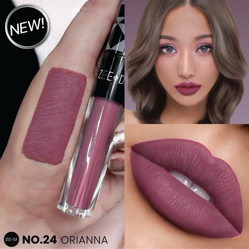 zeeda lipmatte สี24 ม่วงเข้มตุ่น