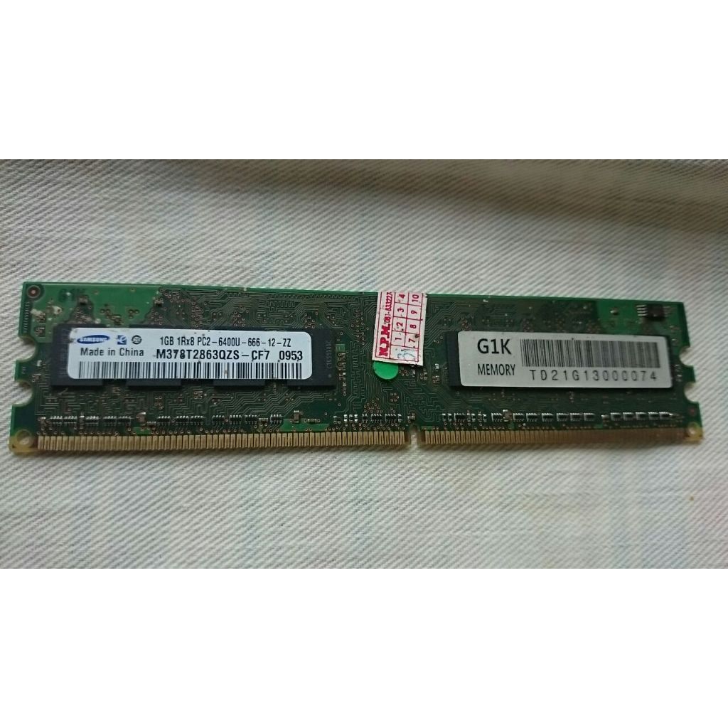 มือสอง RAM DDR2 1GB Bus 666 PC-6400 SAMSUNG แรม ซัมซุง