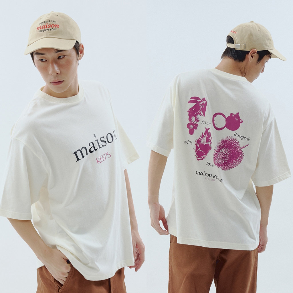 maison KEEPS | The Oversized Fruit Tee | Unisex | เสื้อยืดทรงoversized ลายปริ้นท์ มี 2Sizeให้เลือก อก44" และ48"