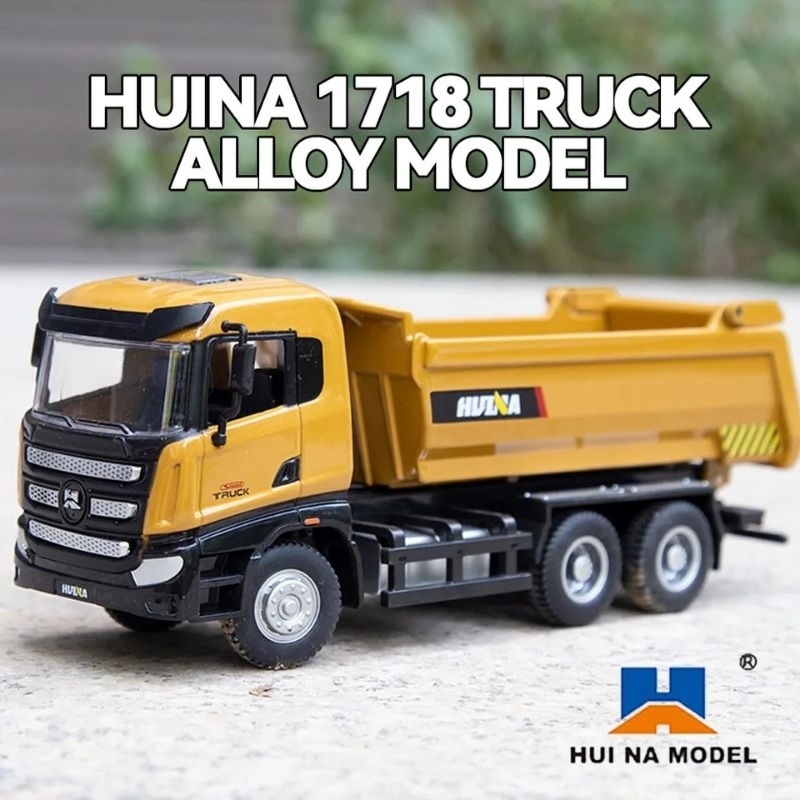 💯💯มาใหม่ โมเดลรถดั้ม รถบรรทุก โมเดลสะสม 1718 Huina สเกล1/50  เหมือนของจริง ของเล่นเพื่อการสะสม รถก่อสร้าง โมเดลรถเหล็ก