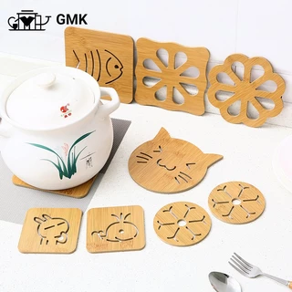 แผ่นไม้รองกันความร้อน แผ่นไม้รองจาน ของใช้ในห้องครัว แผ่นไม้สำหรับรองหม้อ กระทะ จาน ชาม ที่ร้อนG2761