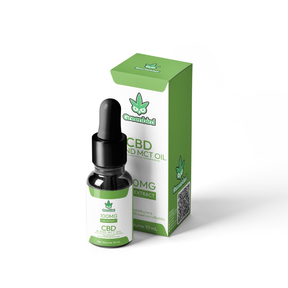 น้ำมันกัญกรีนเบิร์ดรุ่น Blend ความเข้มข้น 100mg Greenbird C.B.D Oil Blend 100mg