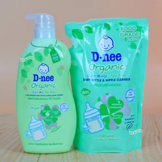 D-nee ดีนี่ น้ำยาล้างขวดนมดีนี่นิวบอร์นOrganic หัวปั๊ม600+550มล.