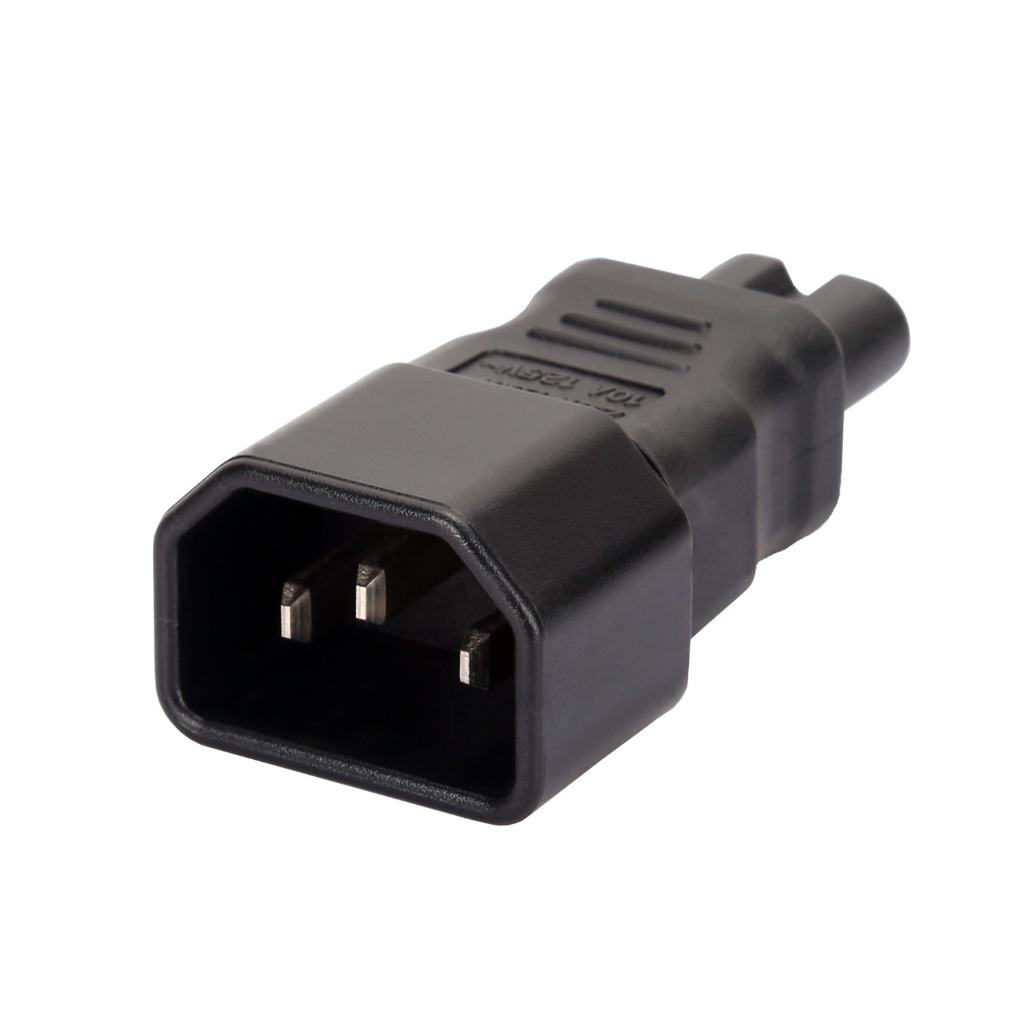 หัวแปลง AC C7 to C14   แปลงจากหัวเล็กเป็นปลั๊กใหญ่ขึ้น ทำให้ใช้สาย AC C13 ได้