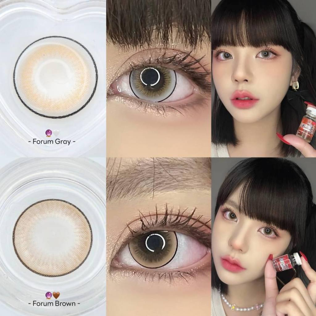 มีค่าสายตา (0.00)-(10.00)คอนแทคเลนส์ 💗 รุ่น Forum /Anna (Lovelylens) ขนาดบิ๊กอาย 💗 สี Brown/Gray