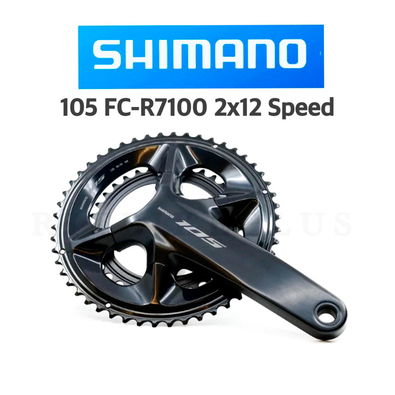 (โค๊ดส่วนลด) จานหน้าจักรยาน Shimano 105 รุ่น FC-R7100 HOLLOWTECH II Crankset 2x12-speed