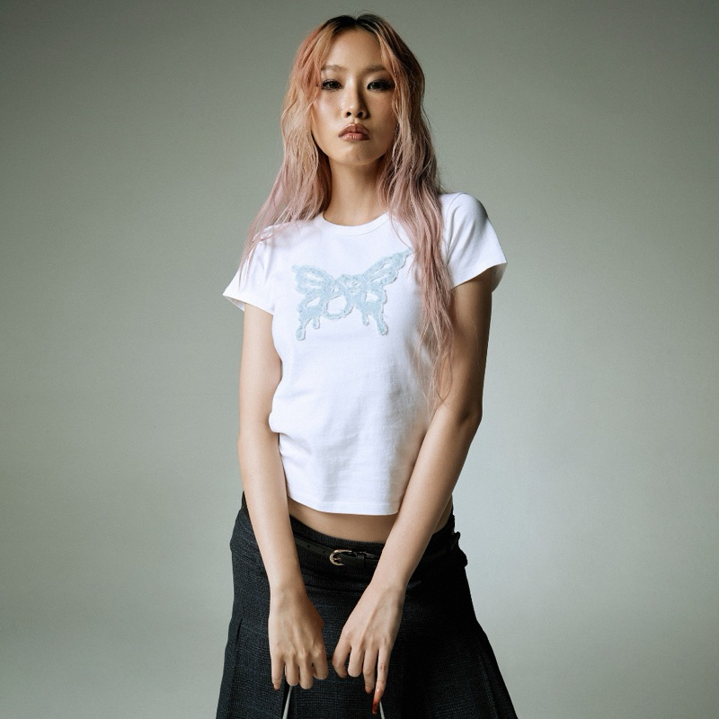 fallen angle | f denim logo tee - size L white  (ส่งต่อมือ1)