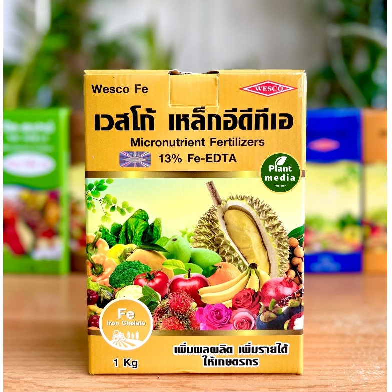 เหล็ก คีเลตอีดีทีเอ 13% Fe - EDTA (เหล็กเหลือง) เวสโก้ บรรจุ 1 กิโลกรัม