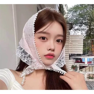 🌸🌸พร้อมส่ง🌸🌸ที่คาดผม ผ้าพันคอ ผ้าโพกหัว ลายดอกไม้เดซี่ โครเชต์ถัก ที่คาดผมผู้หญิงลายน่ารัก หวาน