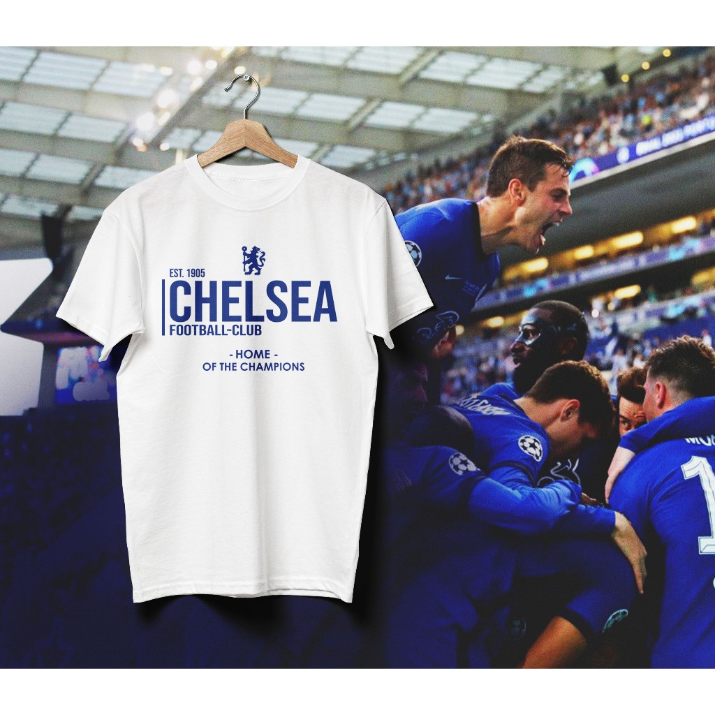 เสื้อยืด Chelsea Football Club ทีมเชลซี สิงโตน้ำเงินคราม มี 3 สี ดำ ขาว น้ำเงิน