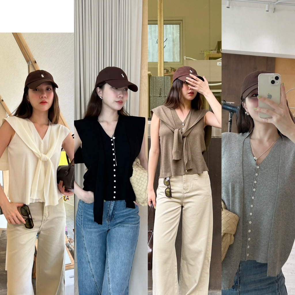 tshopofficial เสื้อ Knit top with cover