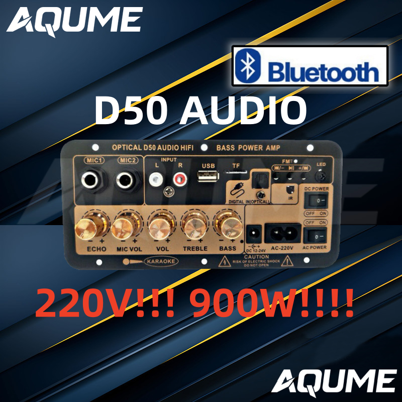 D50 900WDC12-24vแอมป์จิ๋วบลูทูธแอมป์จิ๋วขยายเสียงบลูทูธแอมป์จิ๋วบลูทูธ แอมป์จิ๋วบลูทูธโมแล้ว แอมป์จิ