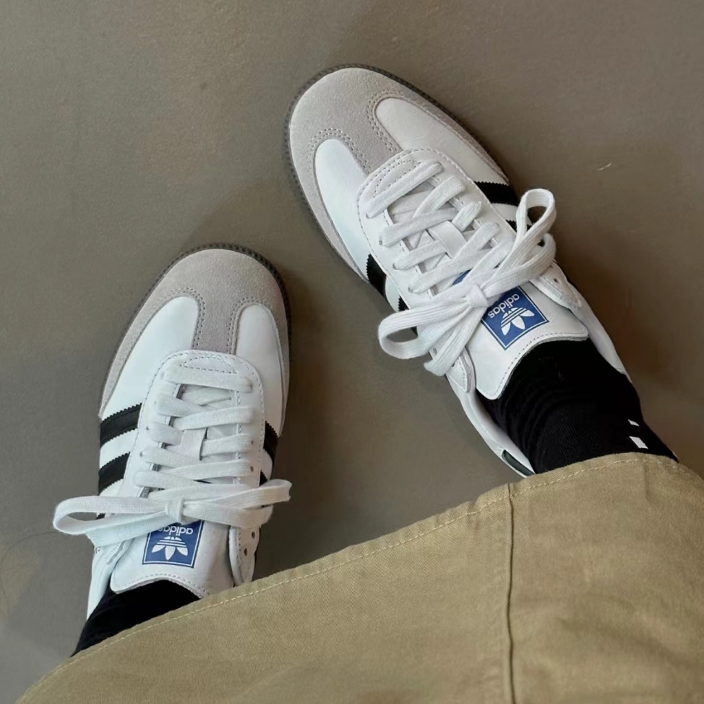 （ของแท้ 100 %）adidas originals Samba OG B75806 white/สีขาวดำ