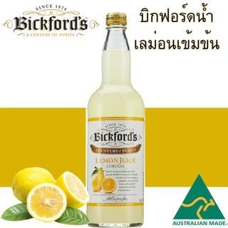 🌟พร้อมส่ง🌟Bickford's Lemon Cordial 750 ml 1 bottle บิกฟอร์ด น้ำรสมะนาวเข้มข้น 750 ml 1 ขวด