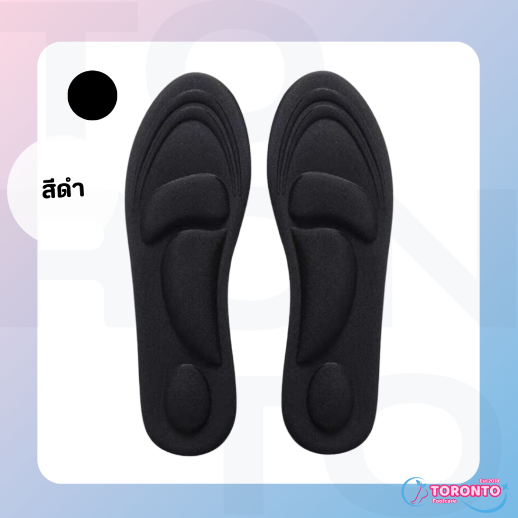 แผ่นรองเท้าเพื่อสุขภาพ แผ่นเสริมรองเท้าดูดซับแรงกระแทก ป้องกันการปวดเท้า ตัดขอบได้ตามไซส์ (1คู่)