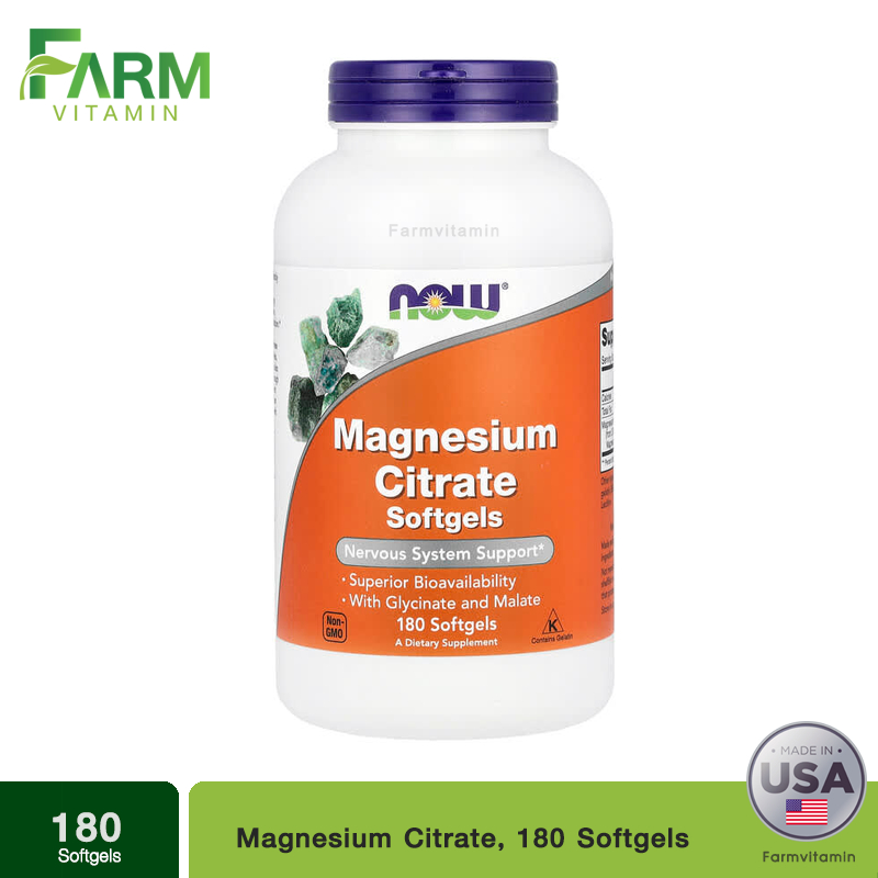 NOW Foods, Magnesium Citrate, 180 Softgels