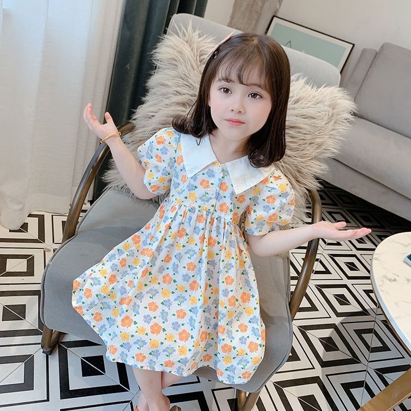 Hania kids พร้อมส่ง ชุดเดรสเจ้าหญิง ลายดอกไม้ สไตล์ตะวันตก สําหรับเด็กผู้หญิง-K3124463