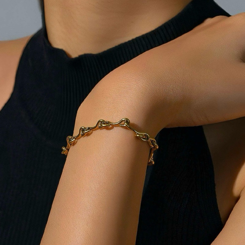 MERAKI. Zander Bracelet (silver,gold) stainless steel กำไลข้อมือสแตนเลส Nickel free, Waterproof