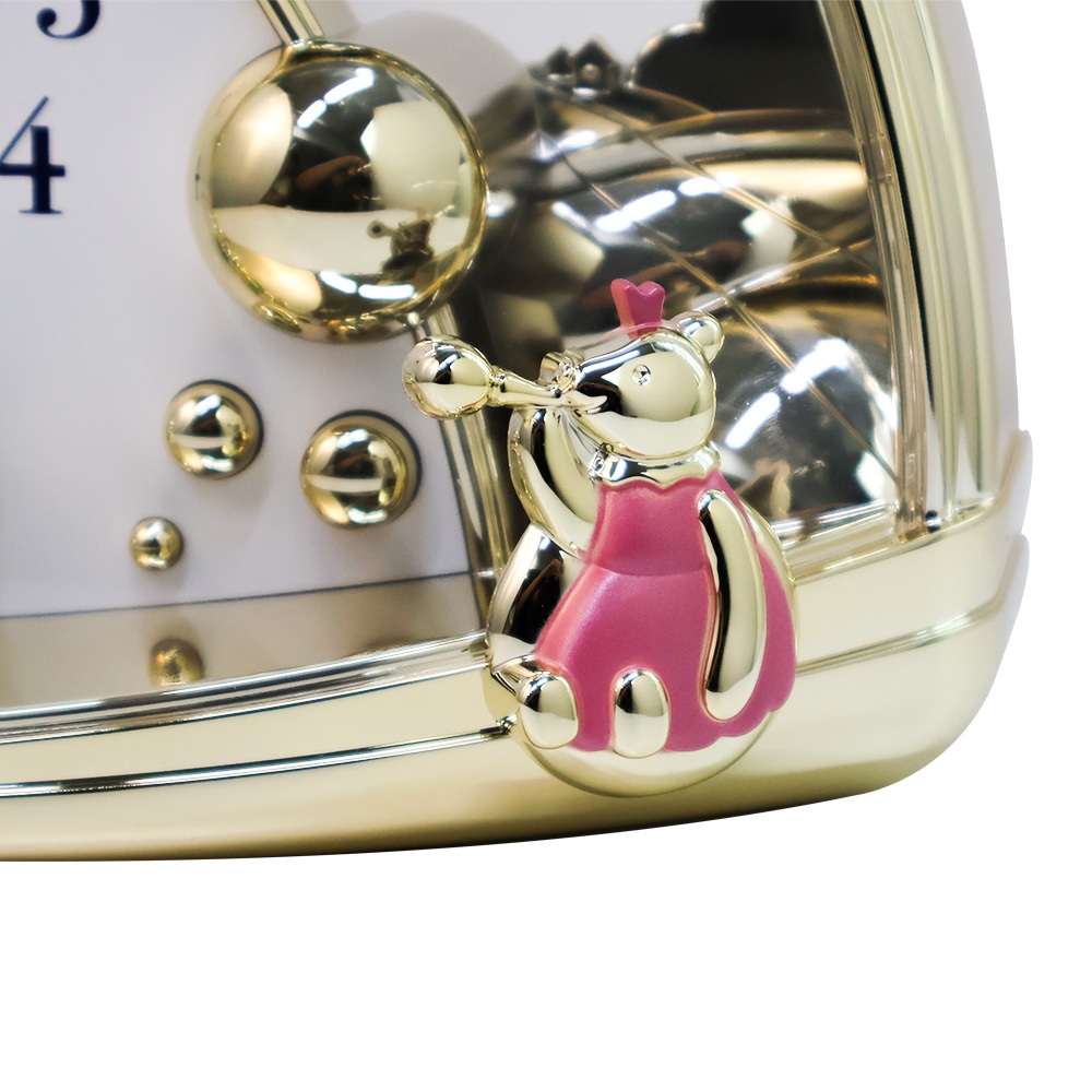 RHYTHM นาฬิกาตั้งโต๊ะ สีทองหรูหรา ระบบเดินเข็มของญี่ปุ่น 18 x 20 ซม.4SG762SR18 - รูปที่ 4