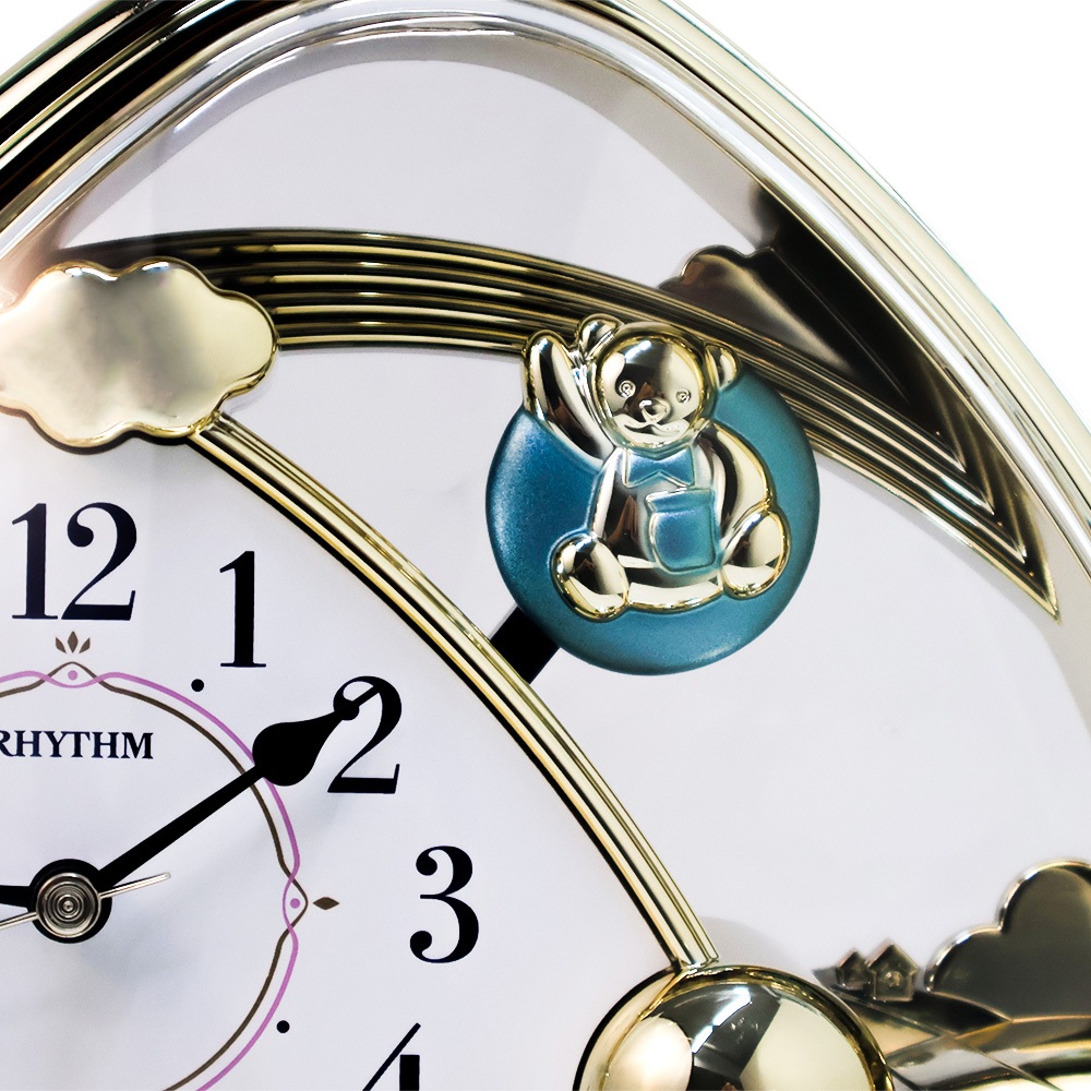 RHYTHM นาฬิกาตั้งโต๊ะ สีทองหรูหรา ระบบเดินเข็มของญี่ปุ่น 18 x 20 ซม.4SG762SR18 - รูปที่ 6