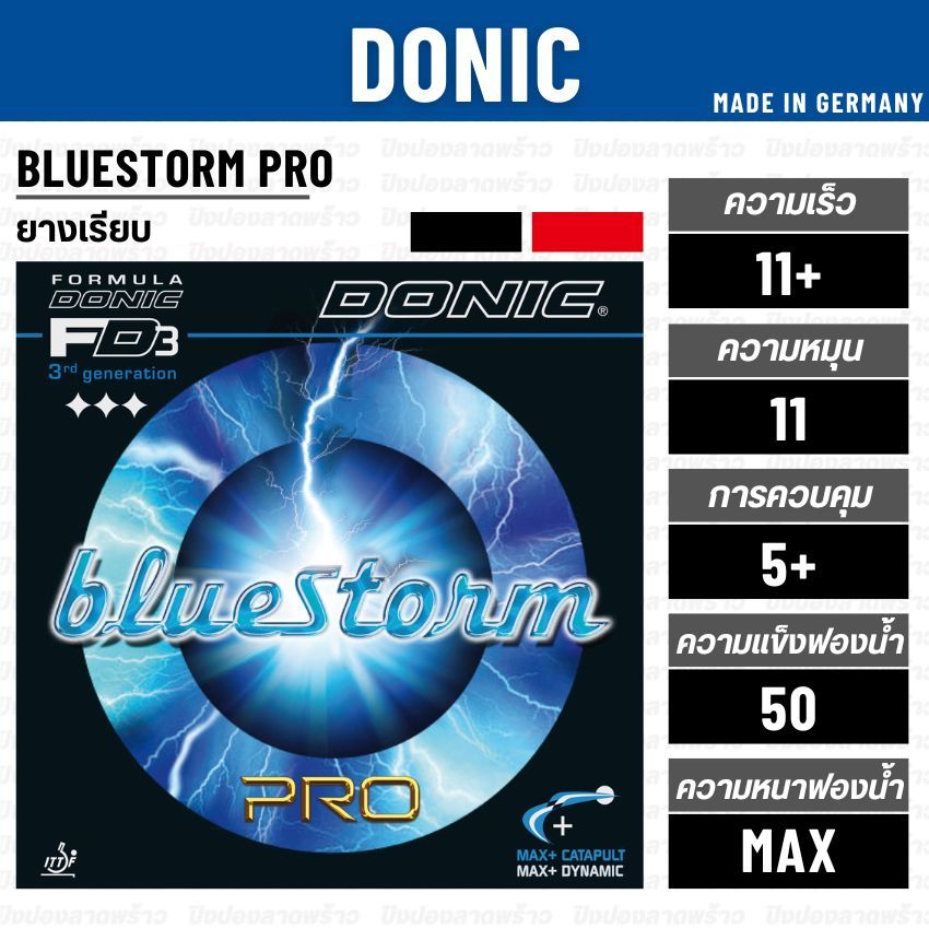 ยางปิงปอง DONIC รุ่น BLUESTORM PRO