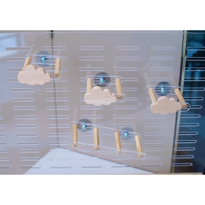 LP210 คอนนกยึดกรง บันได อุปกรณ์นก โมบาย ของเล่นนก ทำจากไม้ยางพาราเกรดA สวยงาม แข็งแรง