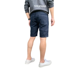 JEANSEXPRESS Shorts Jeans กางเกงยีนส์ขาสั้นชาย ทรงเหนือเข่า สีมิดไนท์เข้ม เป้าซิป Size 28-38 รับชำระปลายทาง