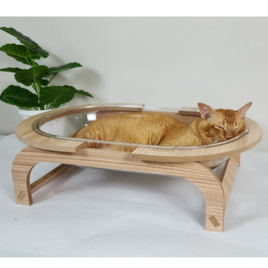 หลุมวงรีอะคริลิคใส ที่นอนแมว **สินค้าพร้อมส่ง**