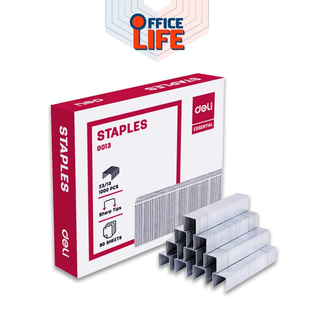 Deli (เดลิ) ลวดเย็บกระดาษ ลวดเย็บ รุ่น 0013 Staples เบอร์ 23/13 ( 1 กล่องเล็ก )