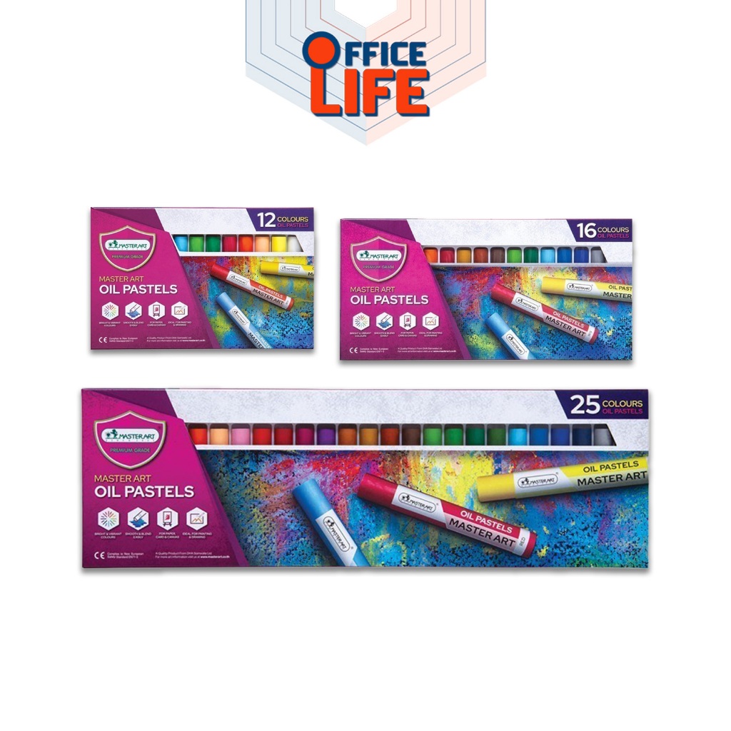Master Art (มาสเตอร์อาร์ต) สีชอล์กน้ำมัน สีชอล์ค ขนาด 12 / 16 / 25 สี ระบายน้ำได
