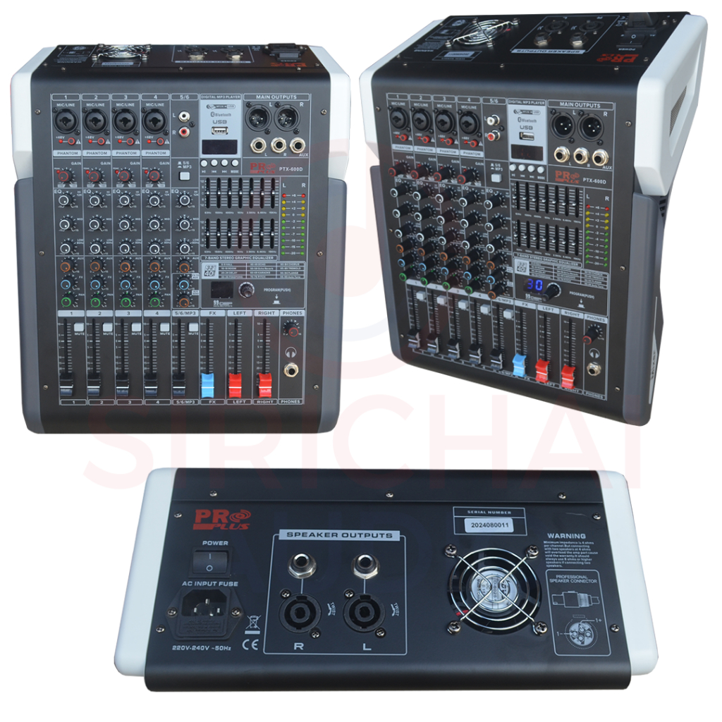 Powermixer ดิจิตอล PROPLUS รุ่น PTX600D (6ชาแนล 200วัตต์)