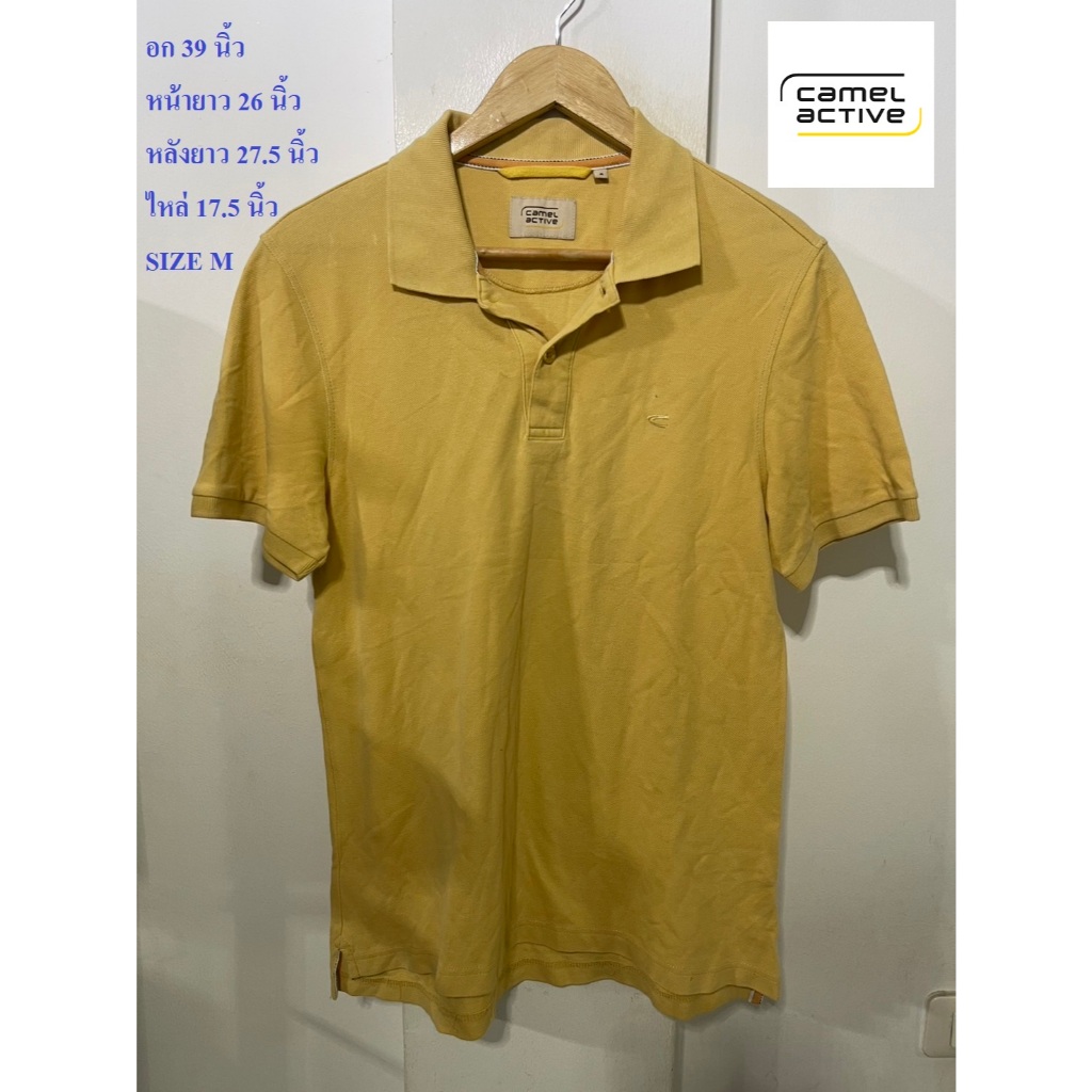 CAMEL ACTIVE#คาเมล แอคทีฟ เสื้อโปโล อก 39 นิ้ว หน้ายาว 26 นิ้ว หลังยาว 27.5 นิ้ว SIZE M สภาพดี ไม่มี