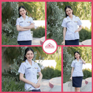ชุดครูเอกชนหญิง คอฮาวาย+กระโปรง(ขายแยกชิ้น)