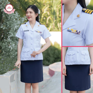 ชุดครูเอกชนหญิง คอฮาวาย+กระโปรง(ขายแยกชิ้น)