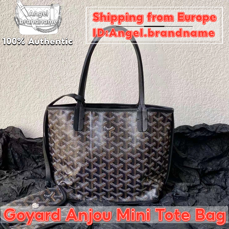 Shopee ถูกที่สุด💯ถุงของแท้👜Goyard Anjou Mini Tote Bag Black กระเป๋าสะพายคลาสสิก ขายร้อนทั่วโลก