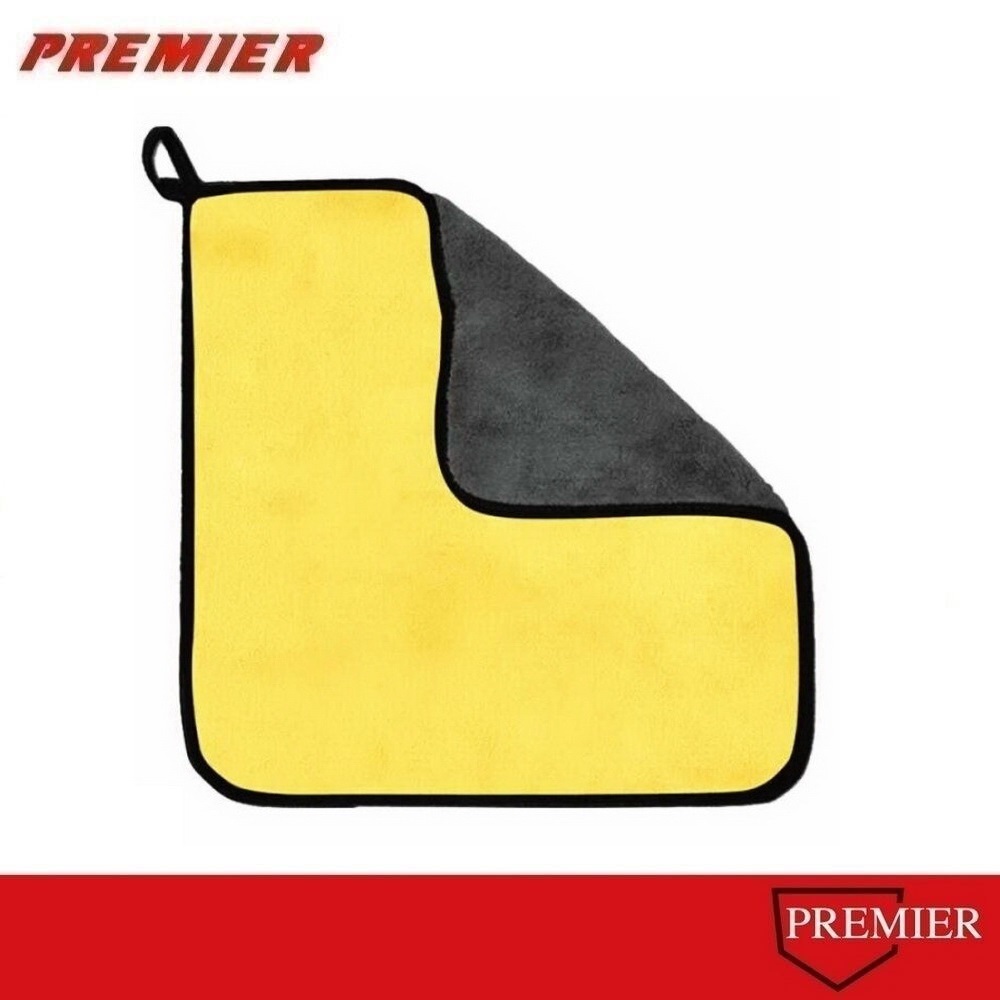 ผ้าไมโครไฟเบอร์ เกรดพรีเมี่ยม 30x30cm หนานุ่ม ซับน้ำไว (สีเหลืองเทา) Microfiber