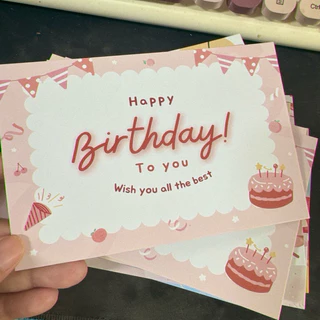 โปสการ์ด HAPPY BiRTHDAY 4x6 นิ้ว 50 ลาย การ์ดอวยพรวันเกิดแถมซอง ด้านหลังเนื้อกระดาษสำหรับเขียน