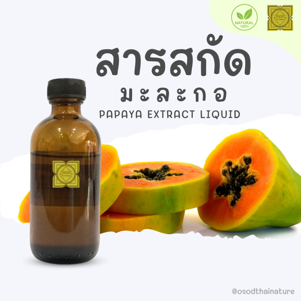 (Papaya Extract Liquid) สารสกัดมะละกอ (ชนิดน้ำ) ขนาด 30 100 มล. ใช้เป็นส่วนผสมเครื่องสำอาง