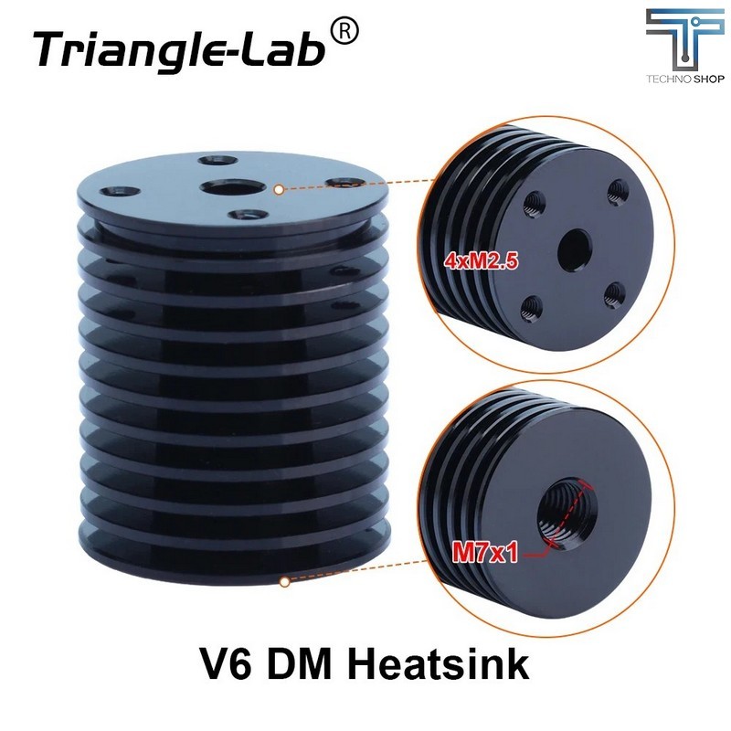TRIANGLELAB V6DM Heatsink Compatible with V6 heatbreak threaded M7x1mm V6 Heat block FOR VORON 3D