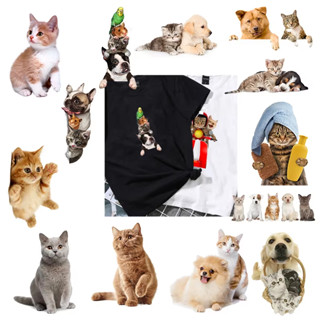 ตัวรีดติดผ้า (159) F.256 ลายน้องแมวกะเพื่อนหมา  รีดง่ายรีดติ…