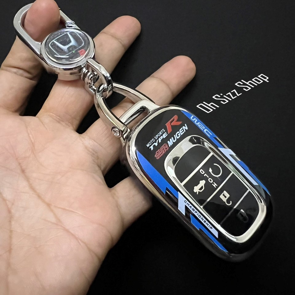 เคสรีโมทรถ Honda Civic FE RS 2022 GEN11 ดำเงาลายเส้นสีเงิน ดูเรียบหรู (Black Silver-Line TPU Key Case) 4 ปุ่ม
