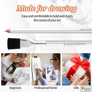 MLSIKE RJ-Y013 ดินสอยางลบ มีแปรง 1 แท่ง Eraser Pencil ใช้กบเหลาได้ ยางลบดินสอ ยางลบดินสอมีแปรง ยางลบ RUJI SE50567