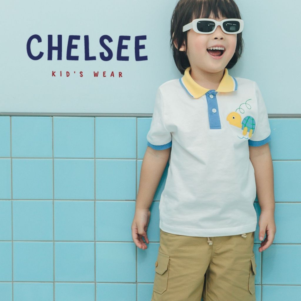 Chelsee เสื้อโปโล เด็กผู้ชาย แขนสั้น รุ่น 128077 ลายเต่า อายุ 1.5-10 ปี ผ้า 100%Cotton เสื้อผ้าเด็กโต