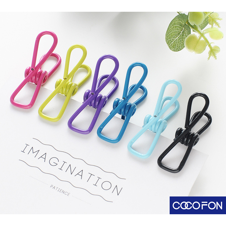 #CC76 Multipurpose clips (10 pcs) คลิปอเนกประสงค์ คลิปโลหะ คลิปหนีบผ้า สำหรับใช้ในการหนีบผ้า คลิปบิล ขนม