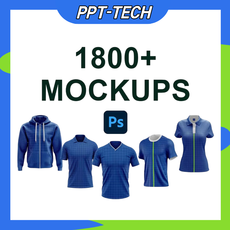 [PPTECH]Mockup Set Premium Realistic Customizable baju mockup and Editable Jersey T-shirt lifetime